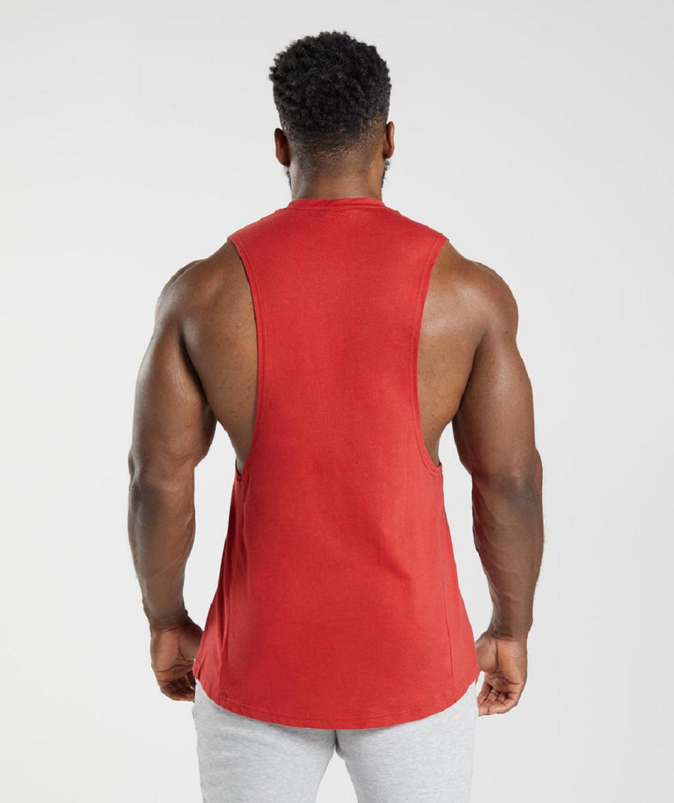 Camiseta Tirantes Gymshark React Drop Arm Hombre Rojas | CO 3159YXF